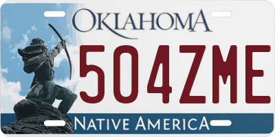 OK license plate 504ZME