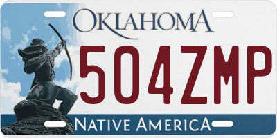 OK license plate 504ZMP