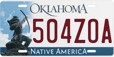OK license plate 504ZOA
