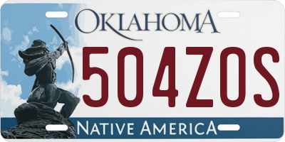 OK license plate 504ZOS