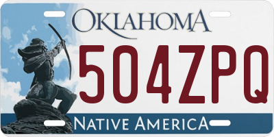 OK license plate 504ZPQ