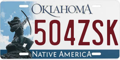 OK license plate 504ZSK