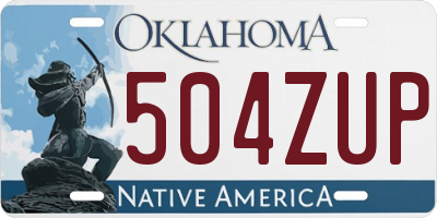 OK license plate 504ZUP