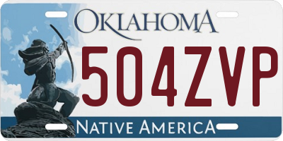 OK license plate 504ZVP