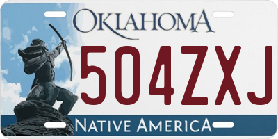 OK license plate 504ZXJ