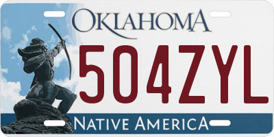 OK license plate 504ZYL