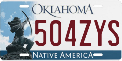 OK license plate 504ZYS