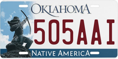 OK license plate 505AAI