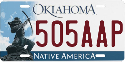 OK license plate 505AAP