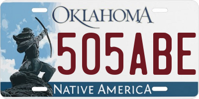OK license plate 505ABE