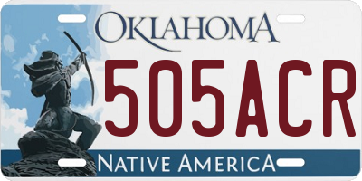 OK license plate 505ACR