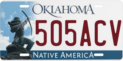 OK license plate 505ACV
