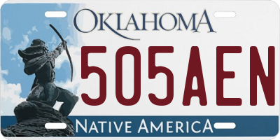 OK license plate 505AEN