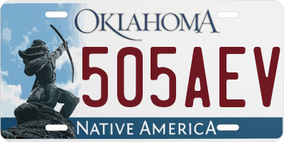 OK license plate 505AEV