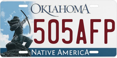 OK license plate 505AFP