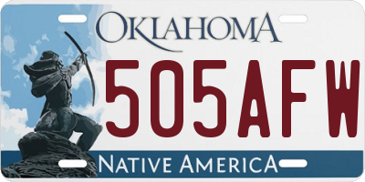 OK license plate 505AFW