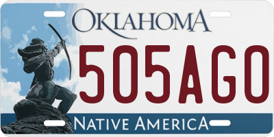 OK license plate 505AGO