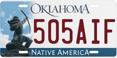 OK license plate 505AIF