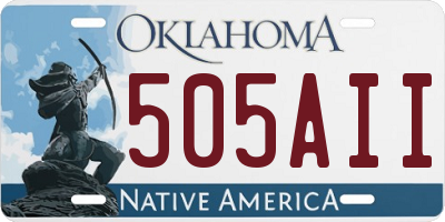 OK license plate 505AII