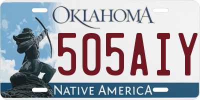 OK license plate 505AIY