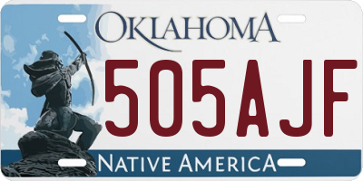 OK license plate 505AJF