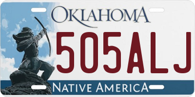 OK license plate 505ALJ