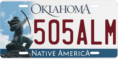 OK license plate 505ALM
