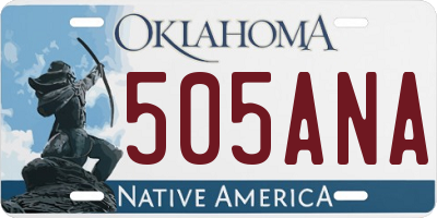 OK license plate 505ANA