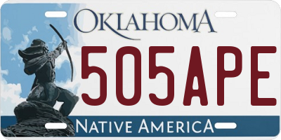 OK license plate 505APE