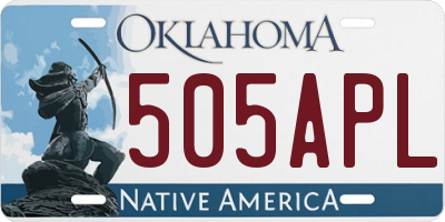 OK license plate 505APL