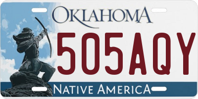 OK license plate 505AQY
