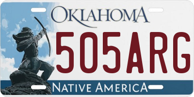 OK license plate 505ARG