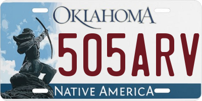 OK license plate 505ARV