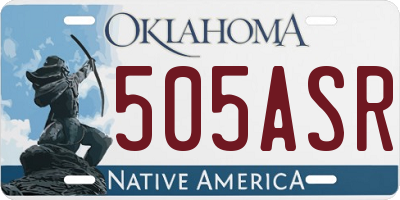 OK license plate 505ASR