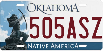 OK license plate 505ASZ