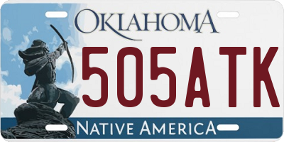 OK license plate 505ATK