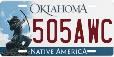 OK license plate 505AWC