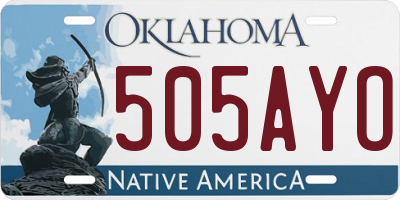 OK license plate 505AYO