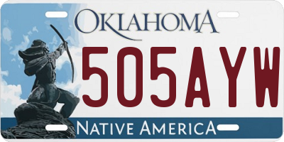 OK license plate 505AYW