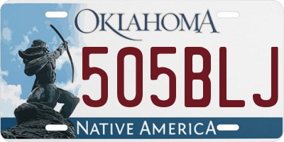 OK license plate 505BLJ