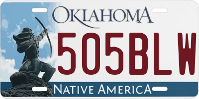 OK license plate 505BLW