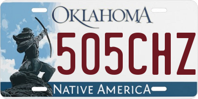 OK license plate 505CHZ