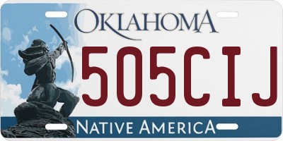 OK license plate 505CIJ