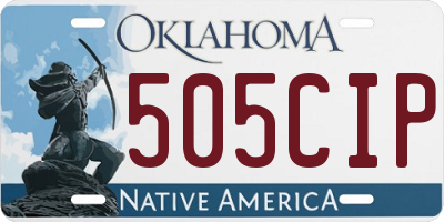 OK license plate 505CIP