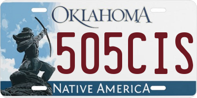 OK license plate 505CIS