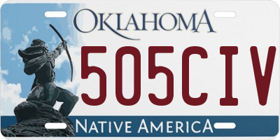 OK license plate 505CIV