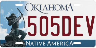 OK license plate 505DEV