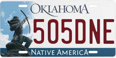 OK license plate 505DNE