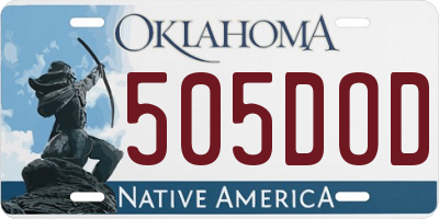 OK license plate 505DOD