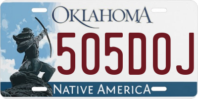 OK license plate 505DOJ